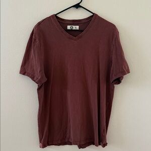 American Giant Men's Short Sleeve V-Neck Shirt - Burgundy/Rust
